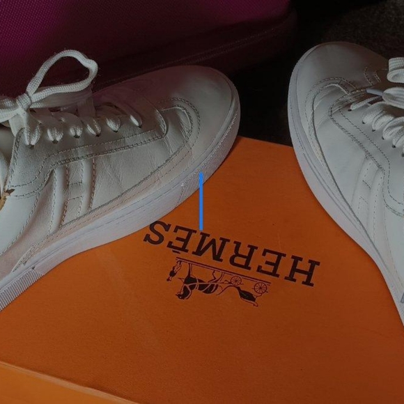 Hermes pegase pop print leather quicker low top sneakers size 41 which is US 10 - Picture 3 of 7